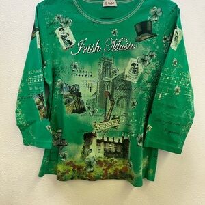 Cactus Green Irish Music Long Sleeve Tee